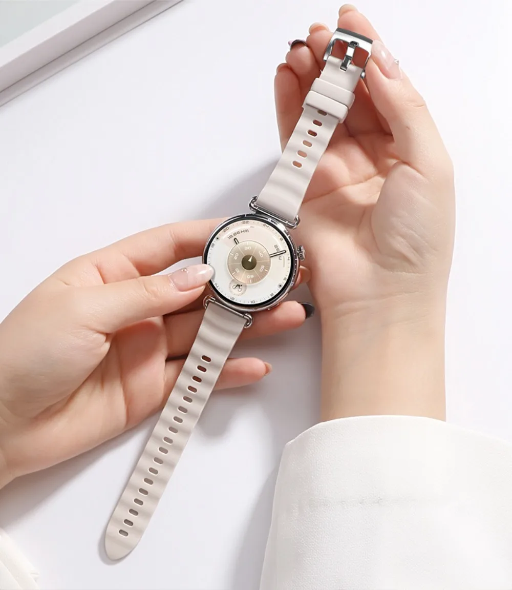 Correa de silicona oficial para Huawei Watch GT6/GT5/GT4, pulsera deportiva de 41mm para Huawei Watch GT5 Pro/5 de 18mm, pulsera ondulada de 42mm
