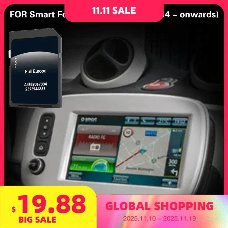 

Compatibility for Smart Fortwo Cabrio (A453) (2014 - onwards) Sat Nav Map Memory Card Use In England Spain Poland Italy Norway