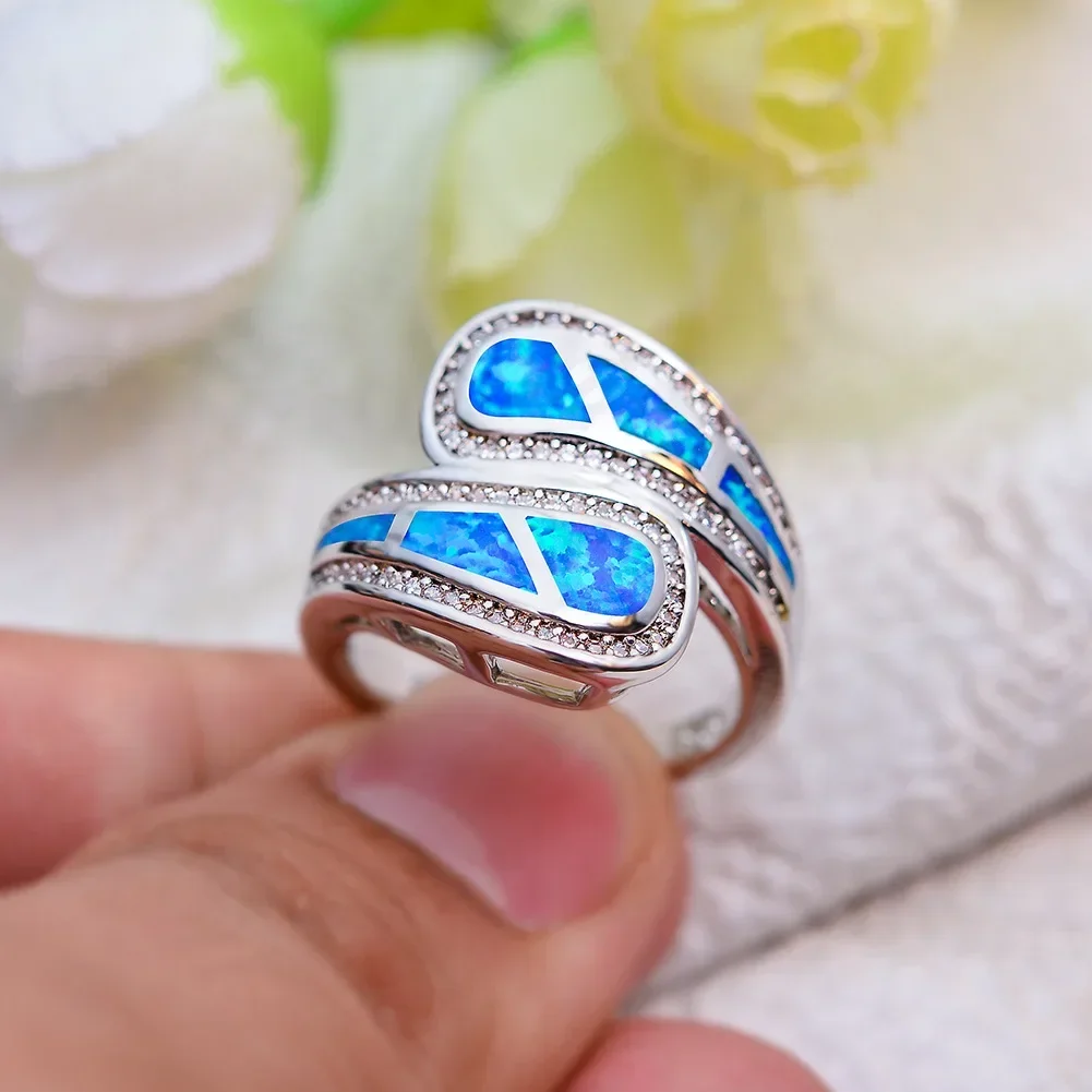 Premium and Niche Dual Tail White Australian Treasure Ring for Couples, Domineering and High-end Personalized Jewelry