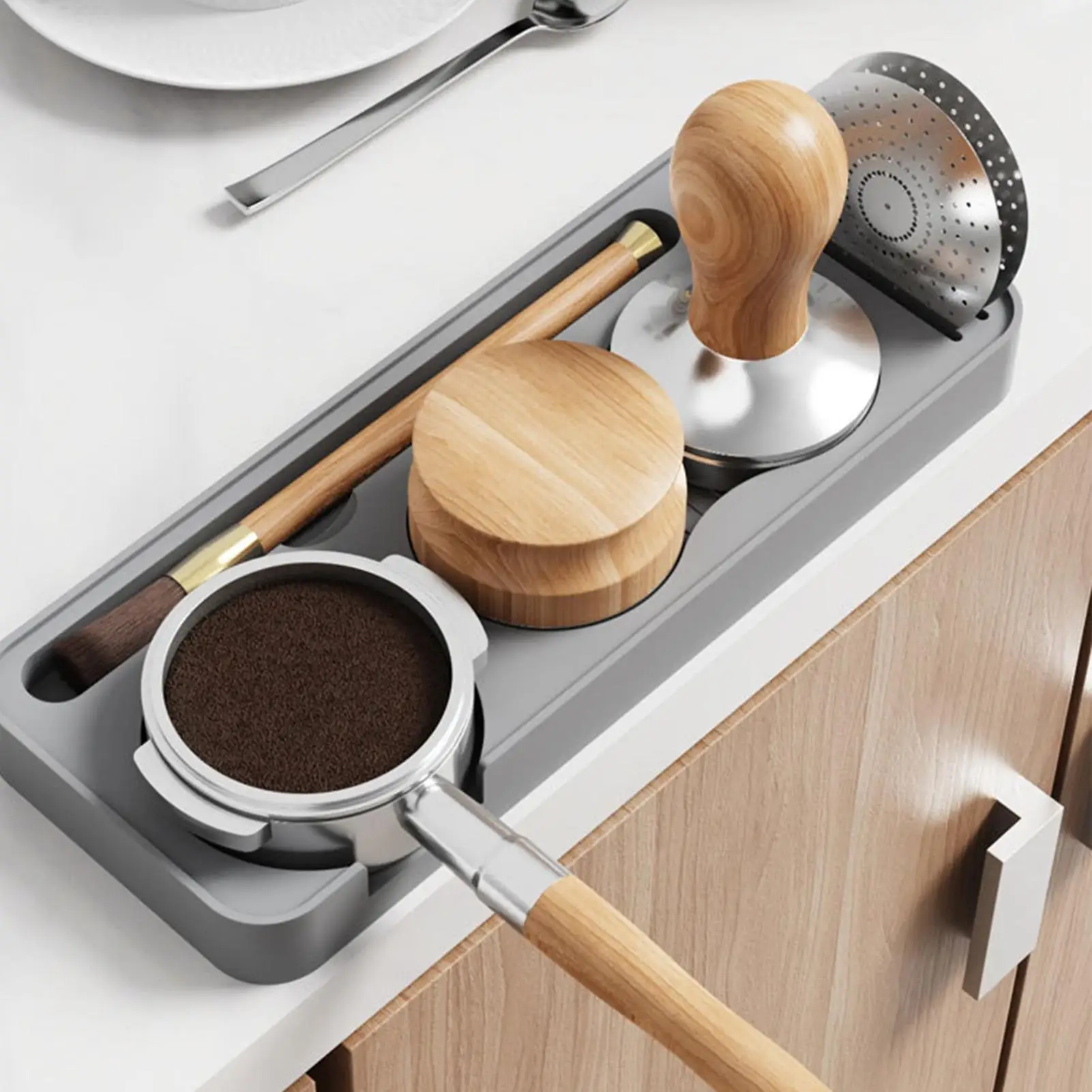 Coffee Tamping Mat Silicone Non Slip Holder Pad Coffee Press Cushion Tool Coffee Accessory Tamp Station Mat for Home And Cafe