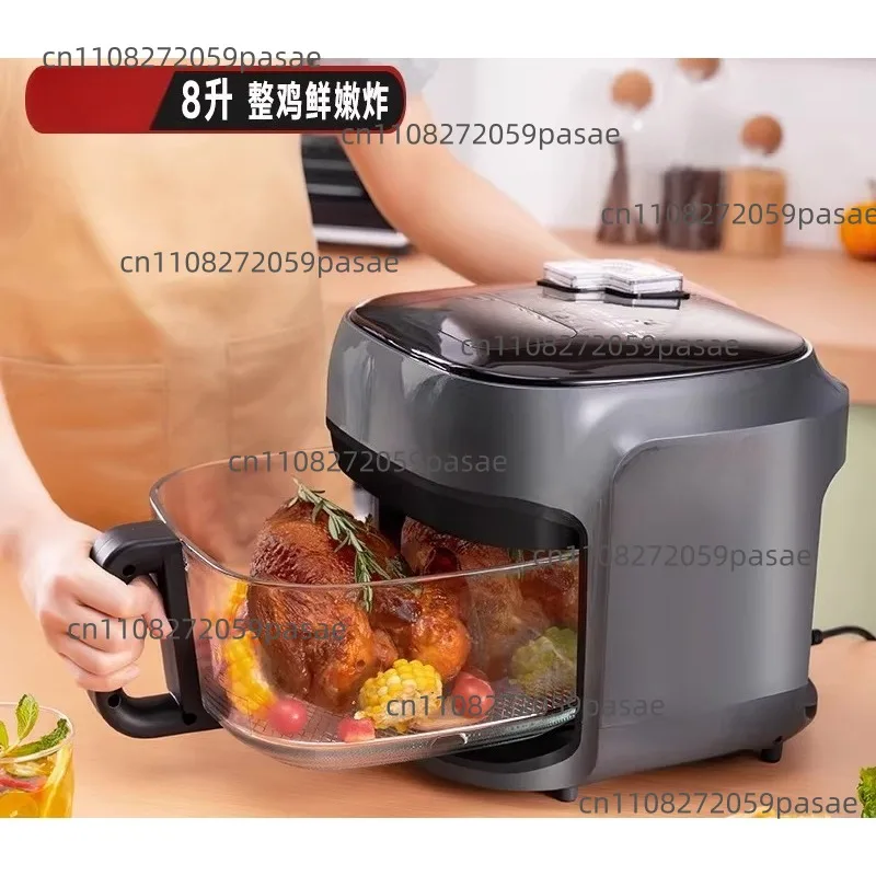 

8L Air Oven Household Deep Frying Machine Large Capacity Visual Air Fryer Smart Churrasqueira