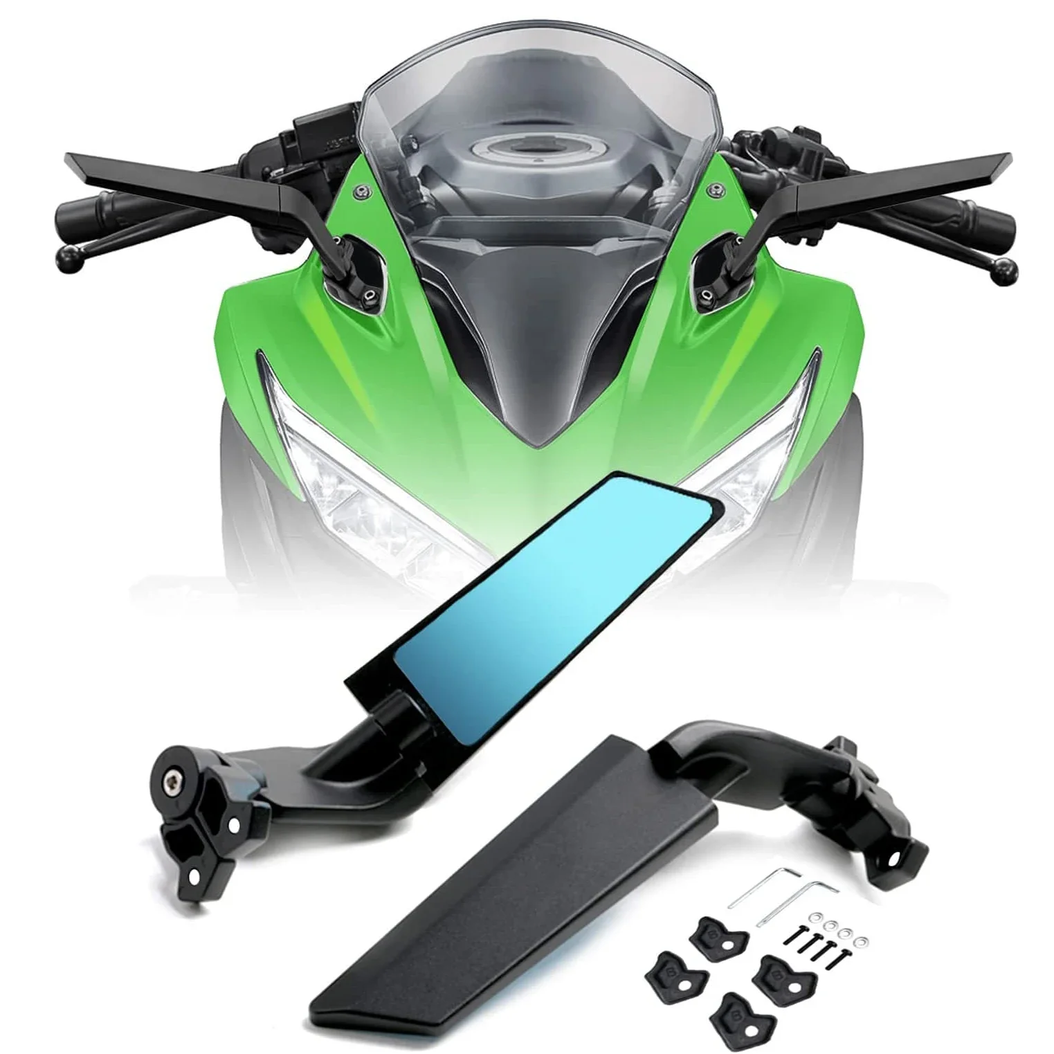

Motorcycle Adjustable CNC Rearview Mirrors Wind Wing Mirror For KAWASAKI Ninja 400 650 ZX10R ZX6R Honda CBR 600 Aprilia Suzuki