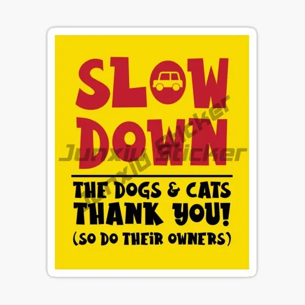 For Slow Vehicle Sorry Funny Car Stickers Occlusion Scratch Refrigerator Bumper Vinyl Car Wrap Campervan Decor