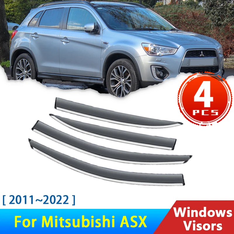 

Дефлекторы для Mitsubishi ASX RVR 2011 ~ 2022 2015 2012, аксессуары, ветрозащитный козырек для автомобильных окон, защита от дождя, бровей, тент, отделка