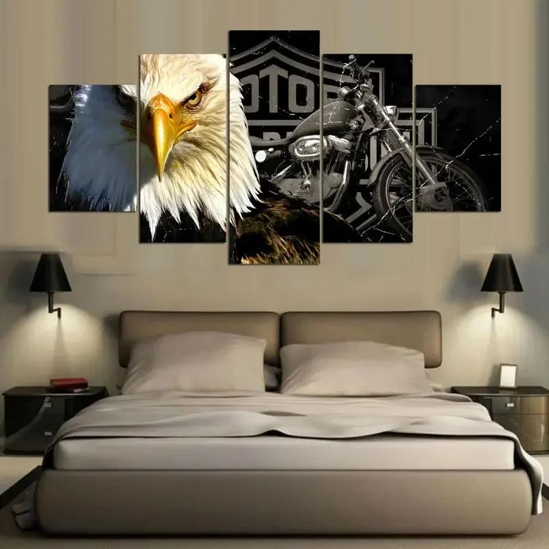 100CM ultra clear painting core modern decorative painting spray painting canvas painting five link eagle and motorcycle mural