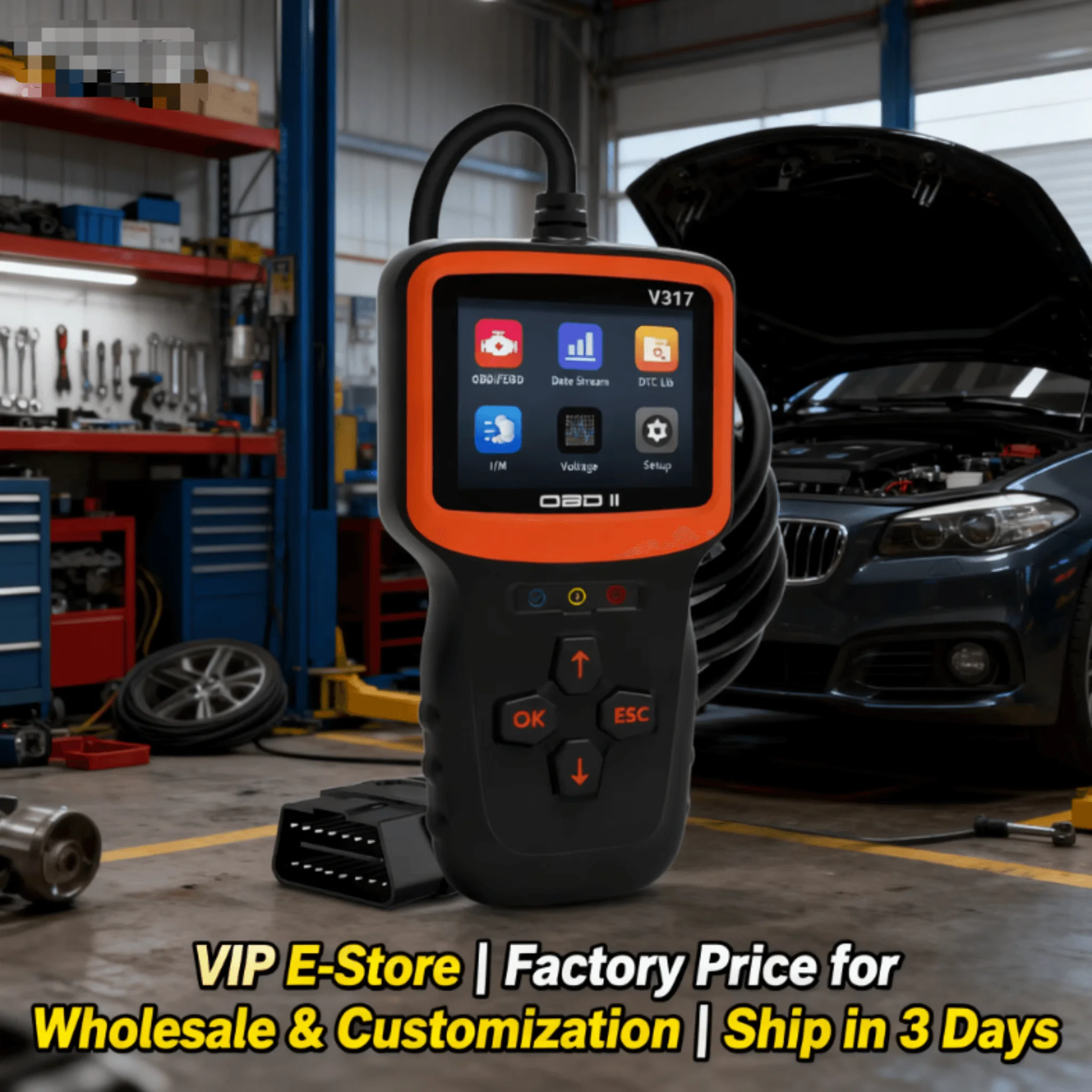 

V317 Bluetooth OBD2 Scanner - 9 Protocols Real-time Sensor Test, Live Data & I/M Readiness for Car Truck SUV 1996+ Vehicles