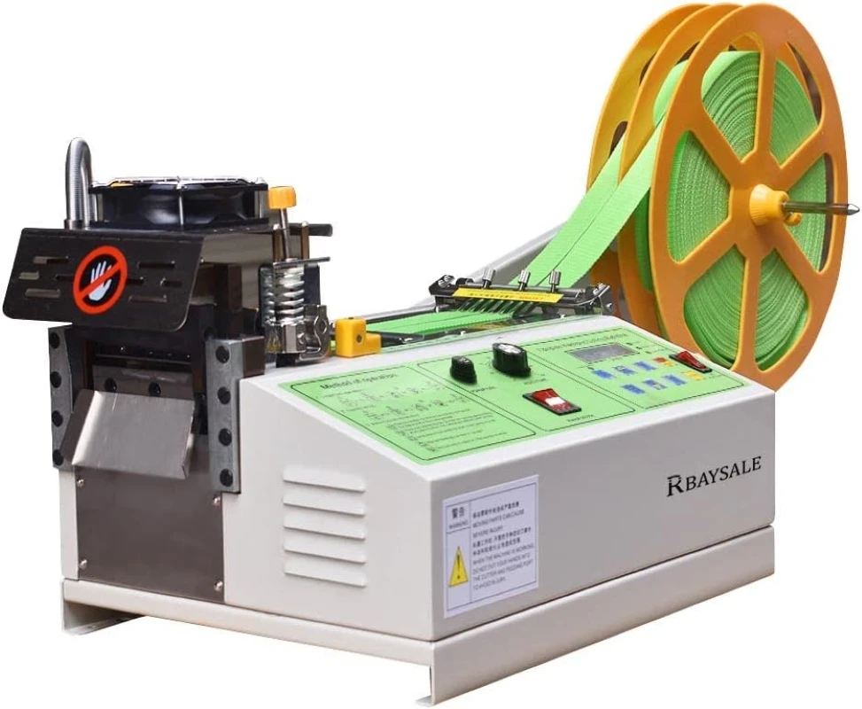 Webbing Cutter, Automatic Hot and Cold Rope Cutting Braided Tape Cutting Machine for Ribbon Elastic Band Webbing Zipper Tape