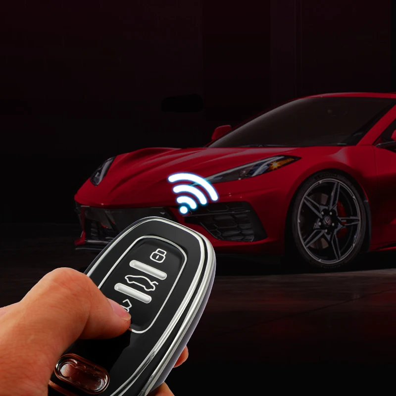 NEW Silver Edge TPU Car Remote Smart Key Cover Case Shell For Audi A1 A3 A4 A5 A6 A7 A8 Quattro Q3 Q5 Q7 2009-2015 Accessories