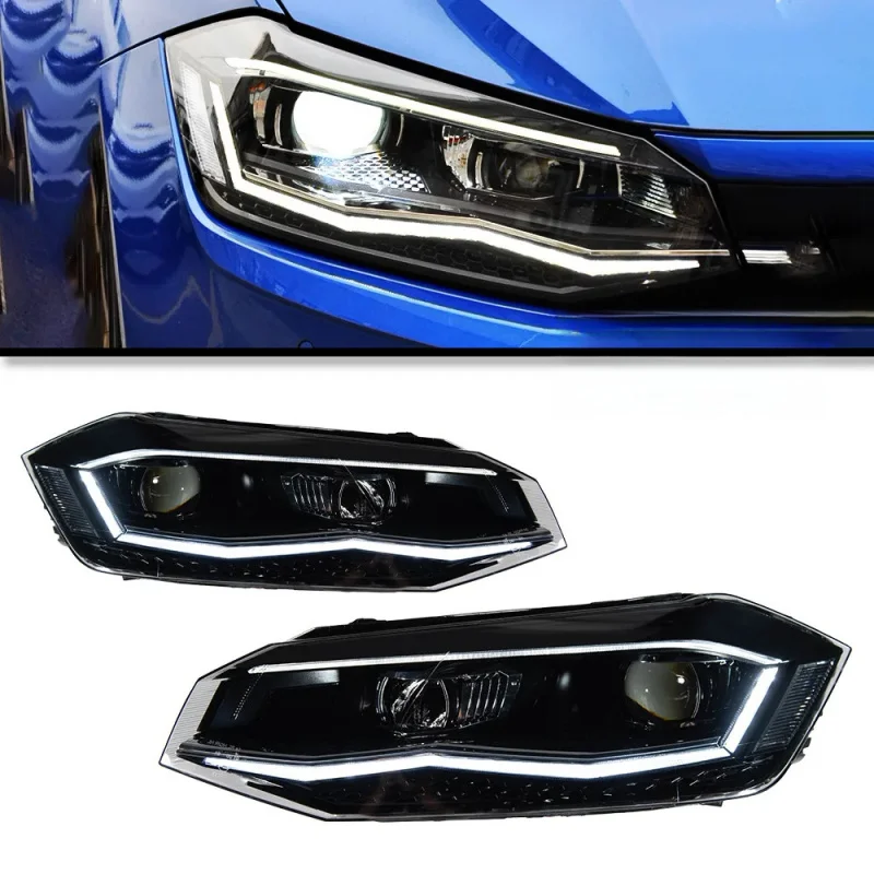 

Suitable Specifically for 19-22 Volkswagen Headlight Assembly Polo Modified LED Daytime Running Light Blue Flowing