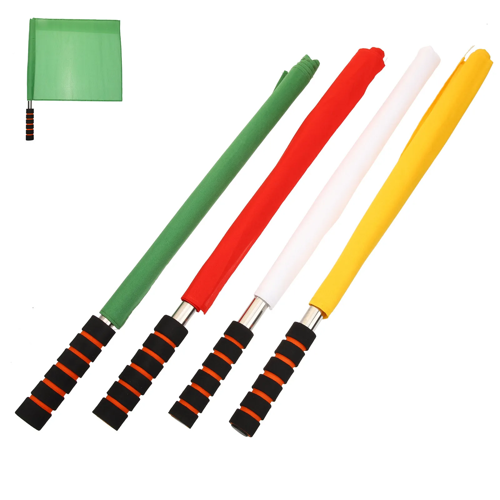 4Pcs Football Referee Flags Bright Signal Flags Easy Carry Handheld Design for Soccer Rugby Field Hockey Training Sports