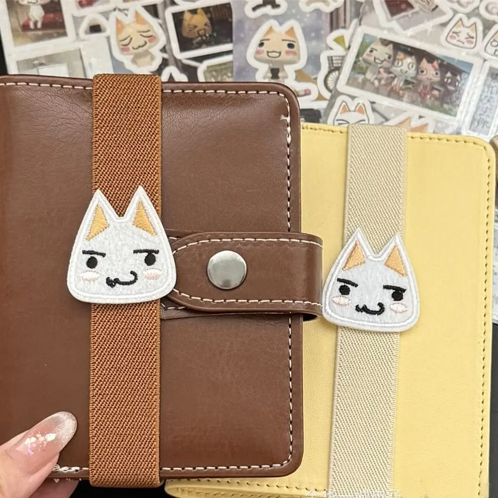 Creative Cartoon Kitten Notebook Straps Elastic Loose-leaf Notebook Band Binding Rope Binder Strap DIY Decoration