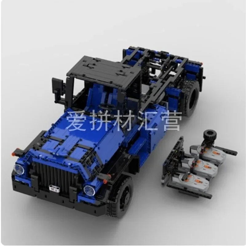 MOC-31430 Technology Mechanical Gear RemoteElectric Assembly Truck Gearbox Start BuildingBlock ModelMachineBoyBirthdayToyPresent