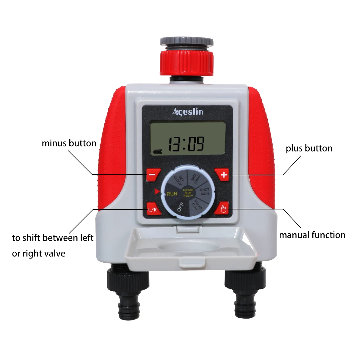 Dual Outlets Garden Automatic Water Timer Digital Electronic Solenoid Valve Sprinkler Timer Waterproof Controller System