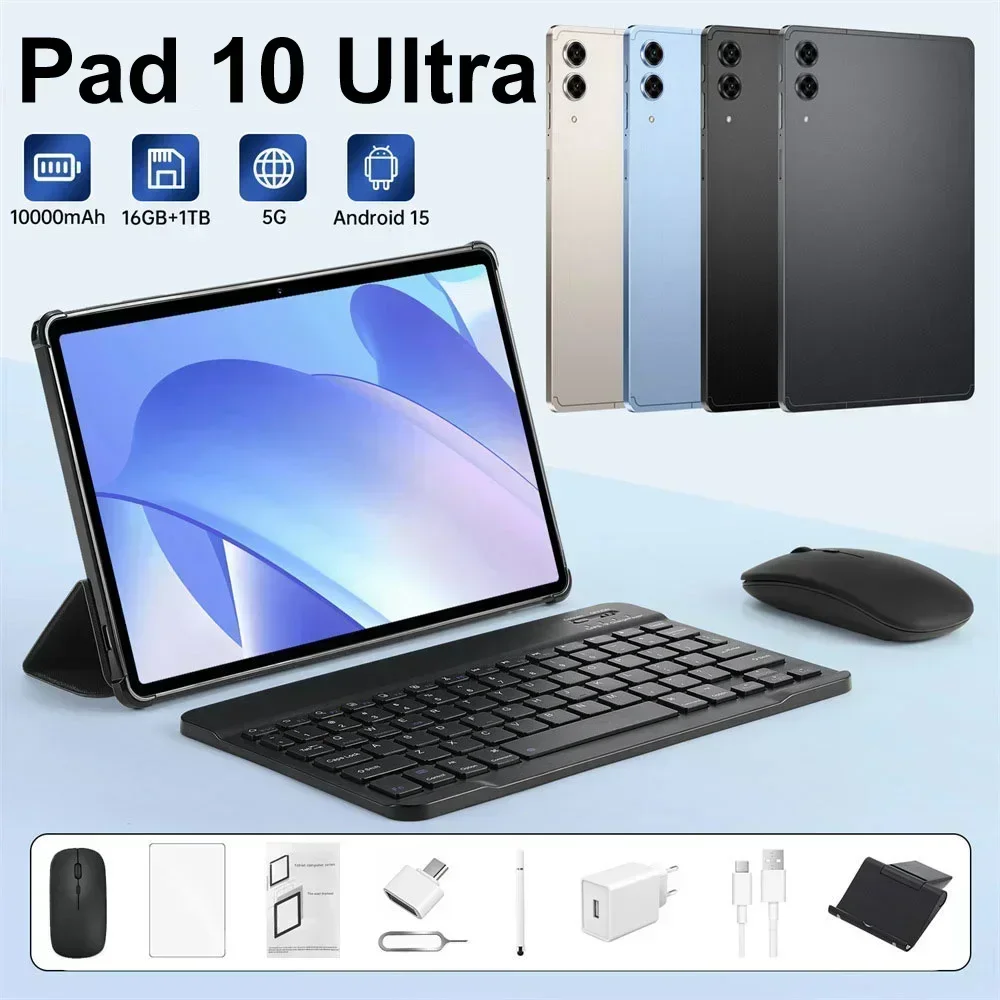 

HoT Original Pad 10 Ultra Планшетный ПК Android 15 Планшеты 10,1 дюйма Snapdragon 8 Gen3 5G Dual SIM-карты 22 ГБ + 2 ТБ 10000 мАч Wi-Fi Google