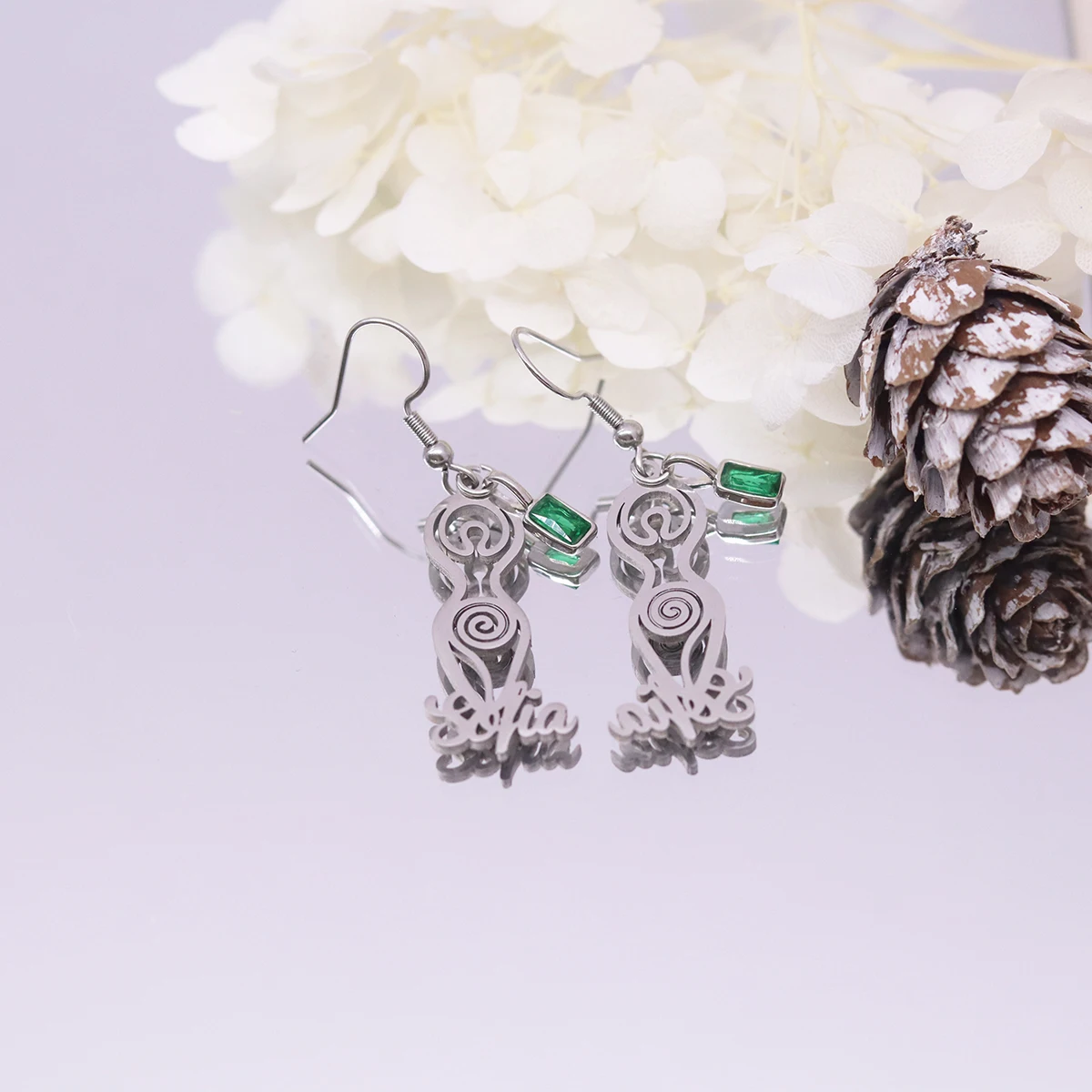 Stainless Steel Divine Goddess Personalized Custom Name Dangle Earrings Jewelry For Women Girls Custom Drop Earring Fashion