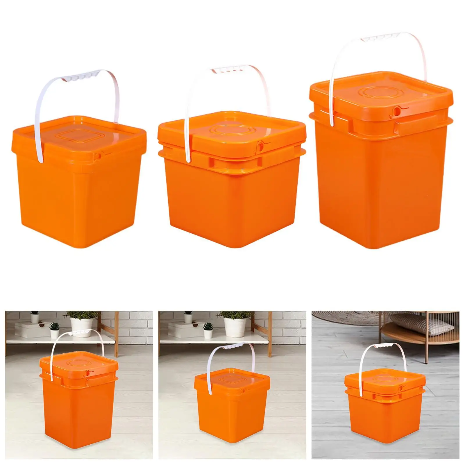 Square Bucket with Lid And Handle for Food Storage, Versatile Pail for Outdoor Use And Home Projects