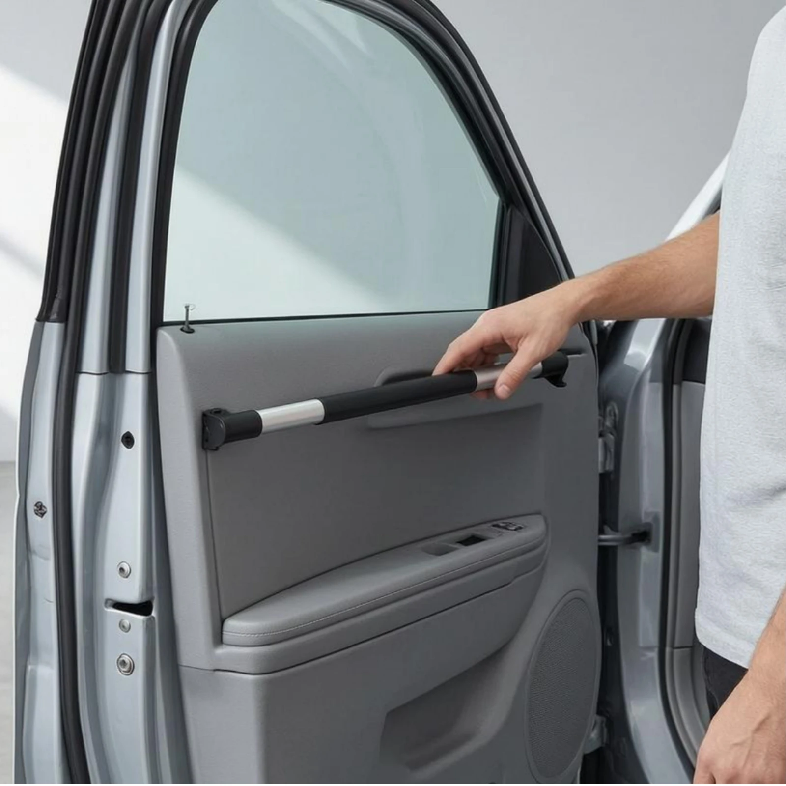 Telescopic Door Pull Handle Automatic Closing Coil-Powered Loaded Handle Industrial Hardware Installation Kit - view 3
