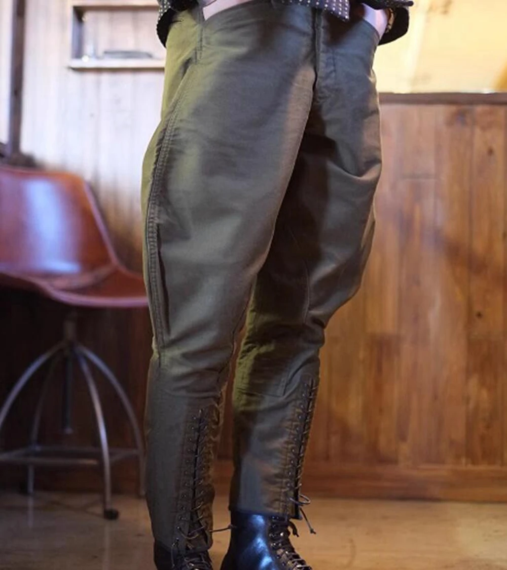 السراويل الفضفاضة الاستعمارية خمر للرجال العسكرية الفارس Castaways زي الشرير الصخرة البنطلونات