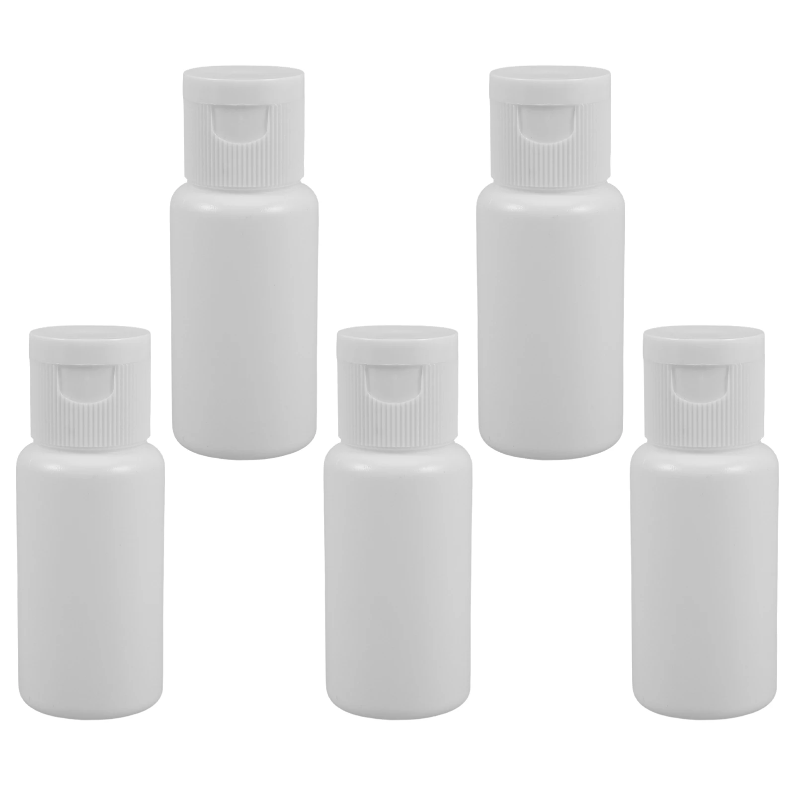 

5pcs 20ml PE Plastic Bottles White Cap Refillable Travel Size Cosmetics Packaging Lotion Shampoo Cream Container Mini