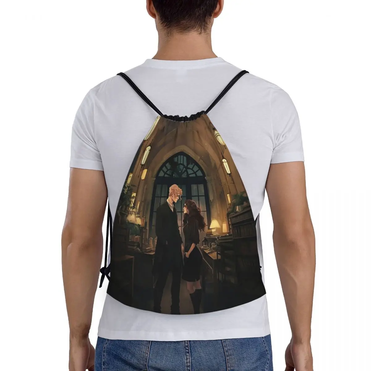 

Рюкзаки Dramione At The Library, портативные сумки на шнурке, сумки для хранения, сумки для книг для мужчин, женщин, студентов