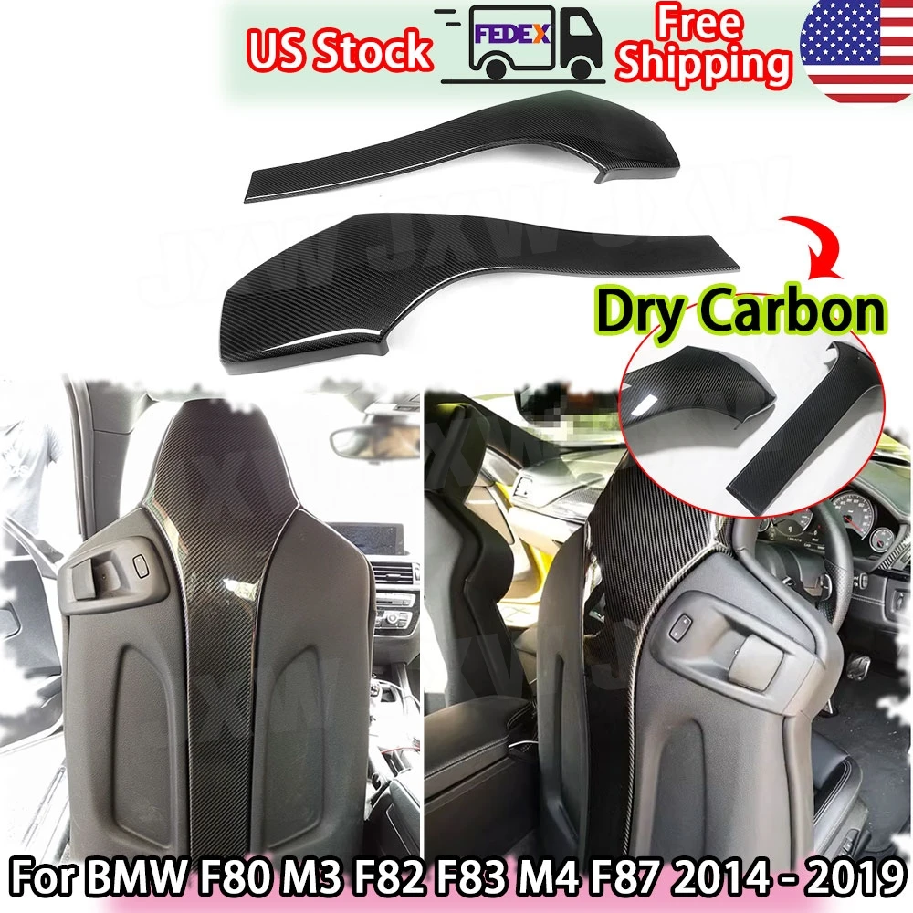 

Чехлы на спинку салона автомобиля из сухого углеродного волокна для BMW F80 M3 F82 F83 M4 F87 M2 M2C 2014-2019