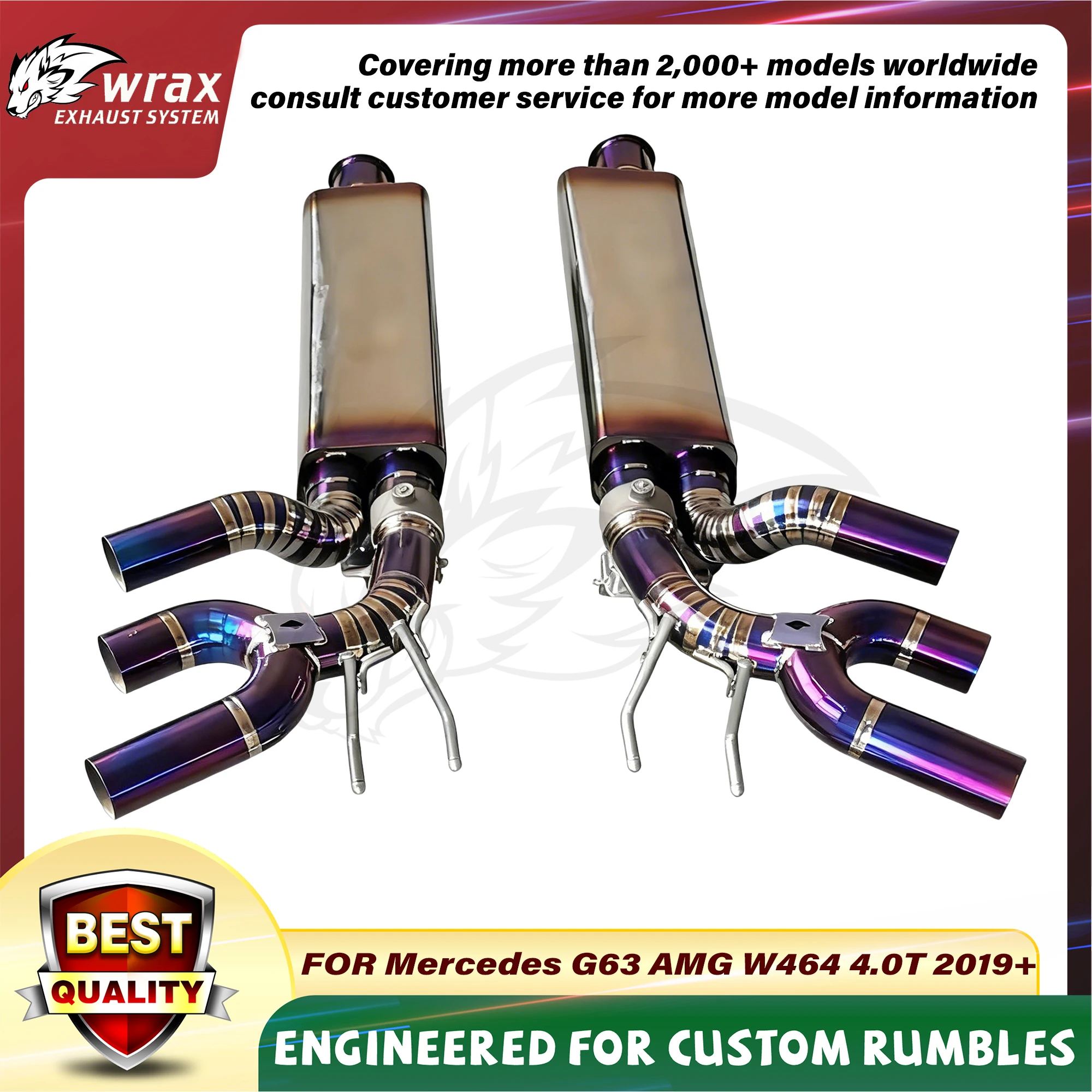 

WRAX Titanium Sport Catback with Selection of Valves for Mercedes BENZ G63 AMG W464 4.0T 2019+ Enhance the Exhaust Note Quality