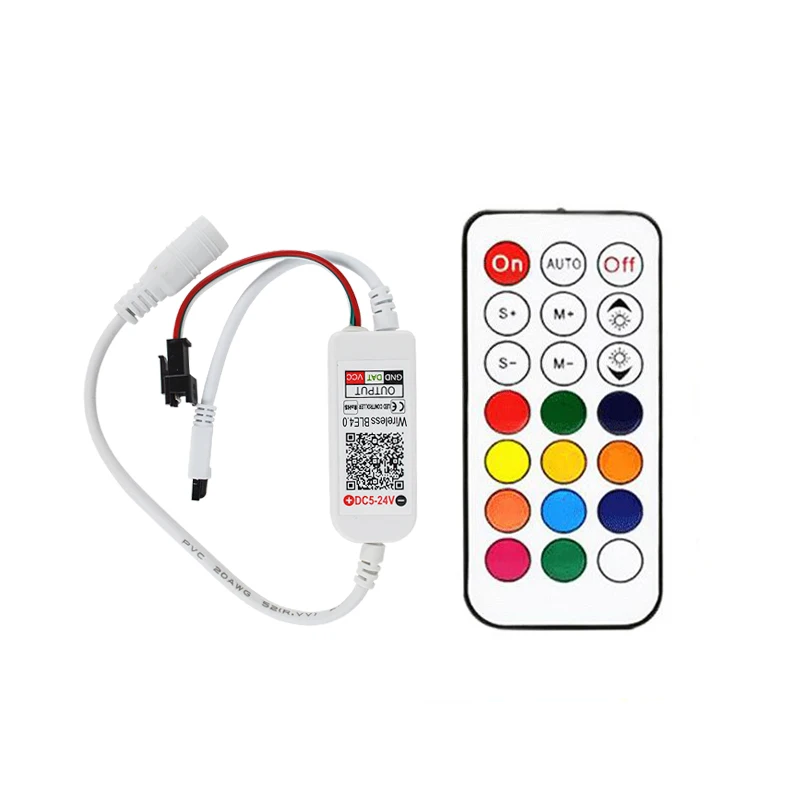 21 Keys Bluetooth Mini Phantom Controller 5-24V Full Color Running Water RGB Phantom Infrared Controller