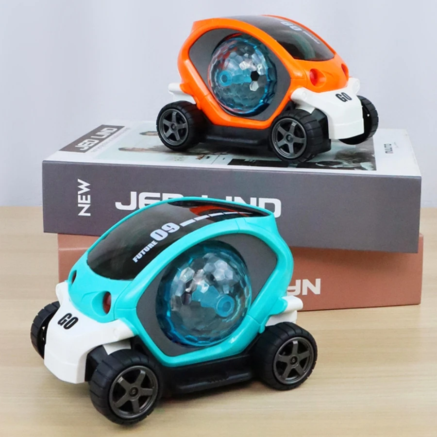 3D rotating luminous music car, automatic special music light toy car. Electric universal rotating colorful musical car, childre