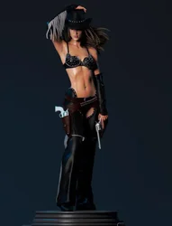 1/24 75mm 1/18 100mm Resin Model Kits Cowboy Gunman Girl Sculpture Figurine Unpainted Painted RW-1144