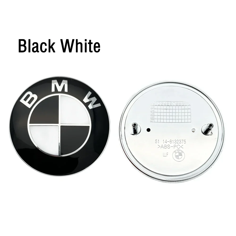 1Pcs 82mm 74mm Chrome Base front/rear boot badges hood trunk Emblem logo for bmw E46 E39 E38 E90 E60 Z3 Z4 X3 X5 X6 Accessories