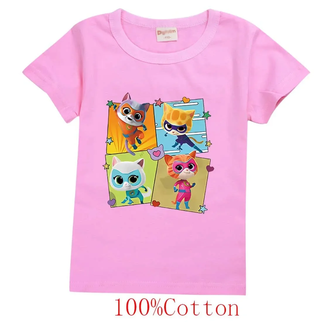 Game Super Cat Costume Kids SuperKitties T Shirt Baby Girls Summer Clothes Toddler Boys Cotton Tshirt Children Short Sleeve Tops