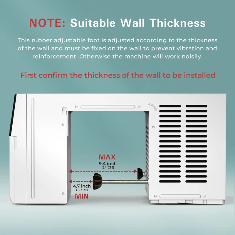 مكيفات هواء نافذة R.W.FLAME بقوة 12,000 وحدة حرارية بريطانية، وحدة مكيف هواء على شكل حرف U تبريد تصل إلى 550 متر مربع. قدم، 6 أوضاع مؤقت 24 ساعة