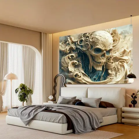 3D खोपड़ी दीवार टेपेस्ट्री काल्पनिक मूर्तिकला कार्यालय डेको कला हैंगिंग सजावट लिविंग रूम बेडरूम पार्टी सजावट 8 best sales खोपड़ी टेपेस्ट्री - №7