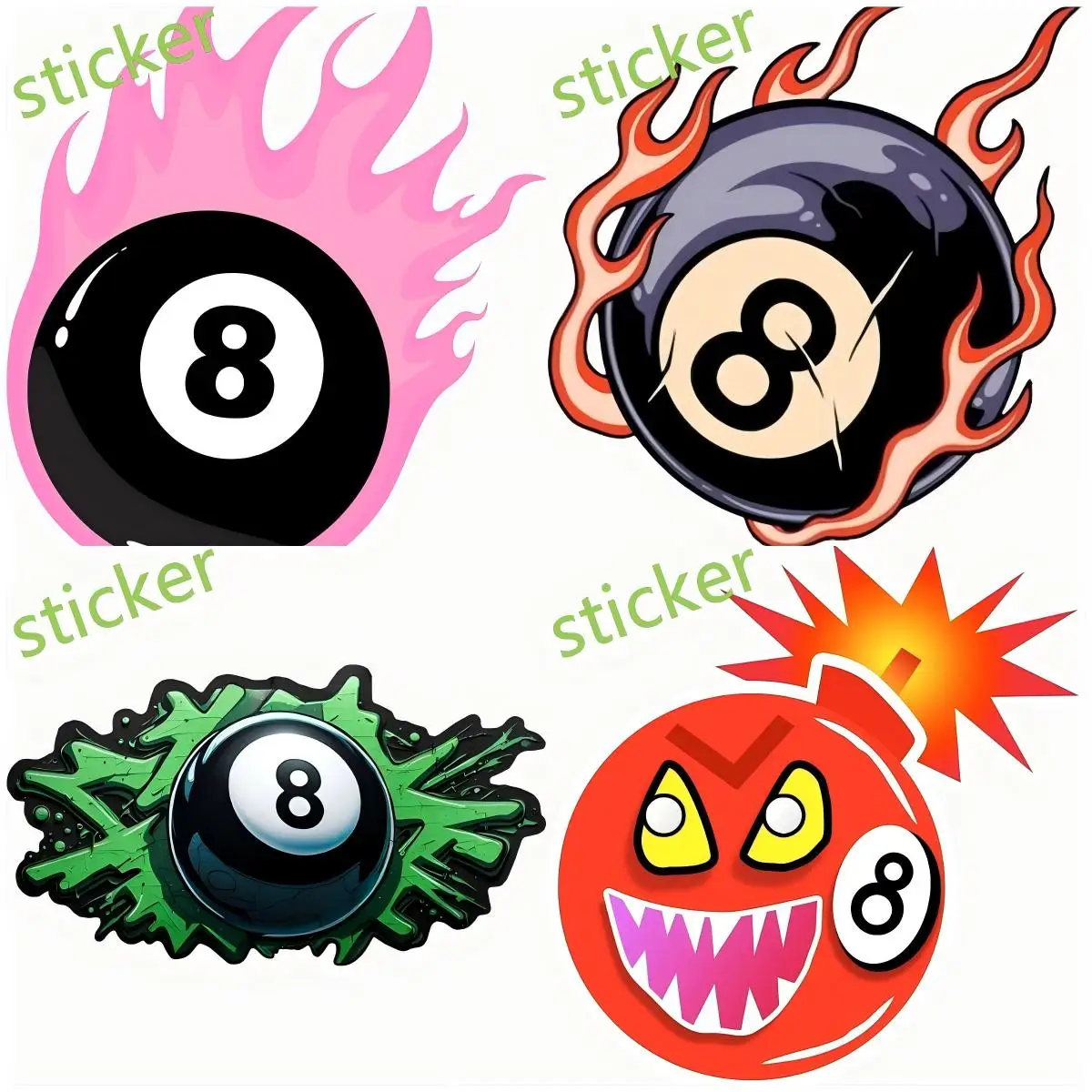 

8 ball Car Sticker RV Decal Motorcycle Off-road Laptop Trunk Guitar Vinyl Decor Fashion Caravan Bumper Window Decals