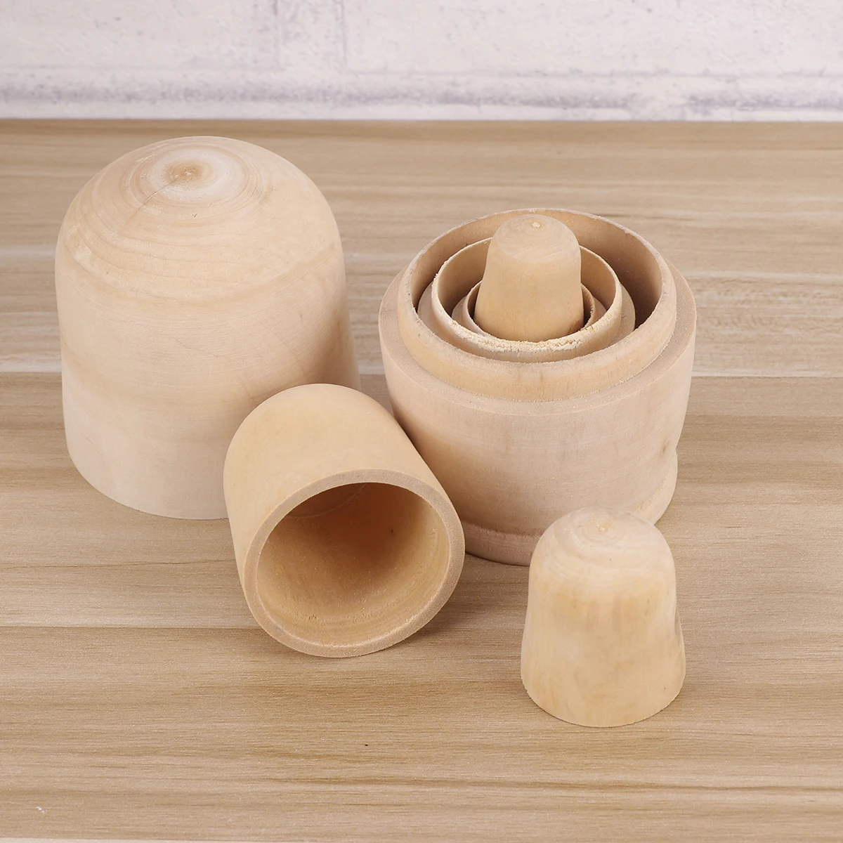 

5 Pcs Personality DIY Russian Nesting Baby Child Wooden Unpainted Matryoshka