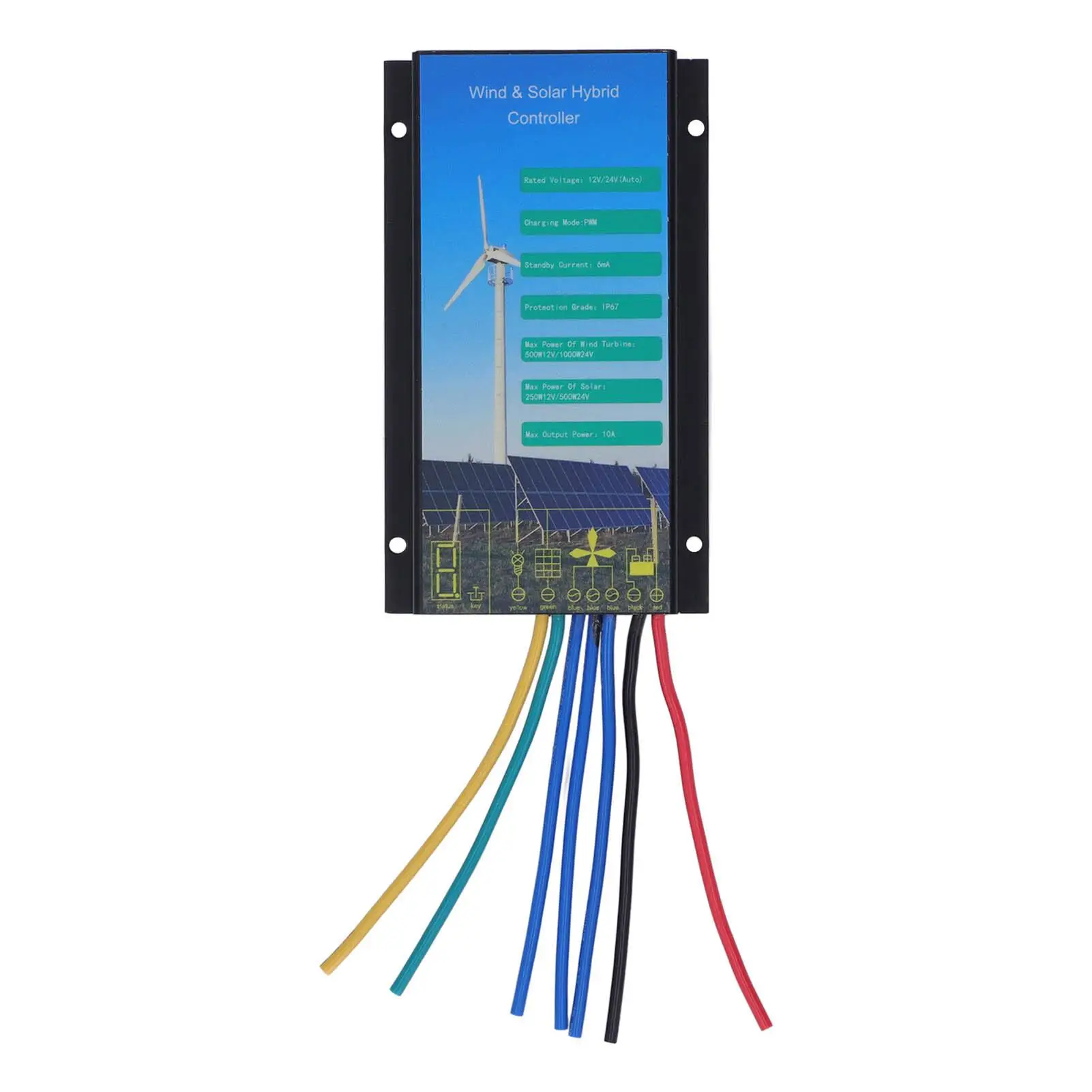 

IP67 Wind Solar Hybrid Controller for 12/24V for street Light - Auto Adjustment Wind Generator