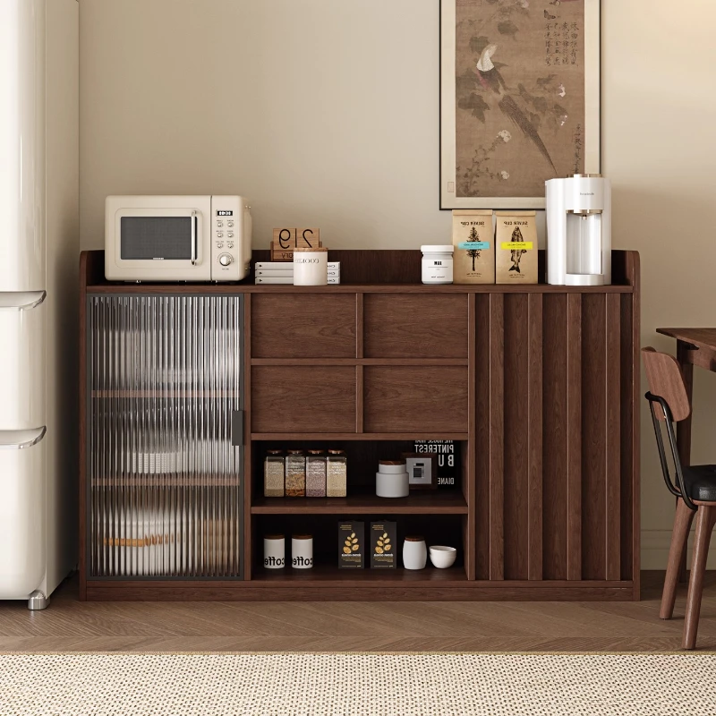 

Modern light luxury glass door locker rack solid wood Storage locker Dresser living room cabinets drawer type home furniture