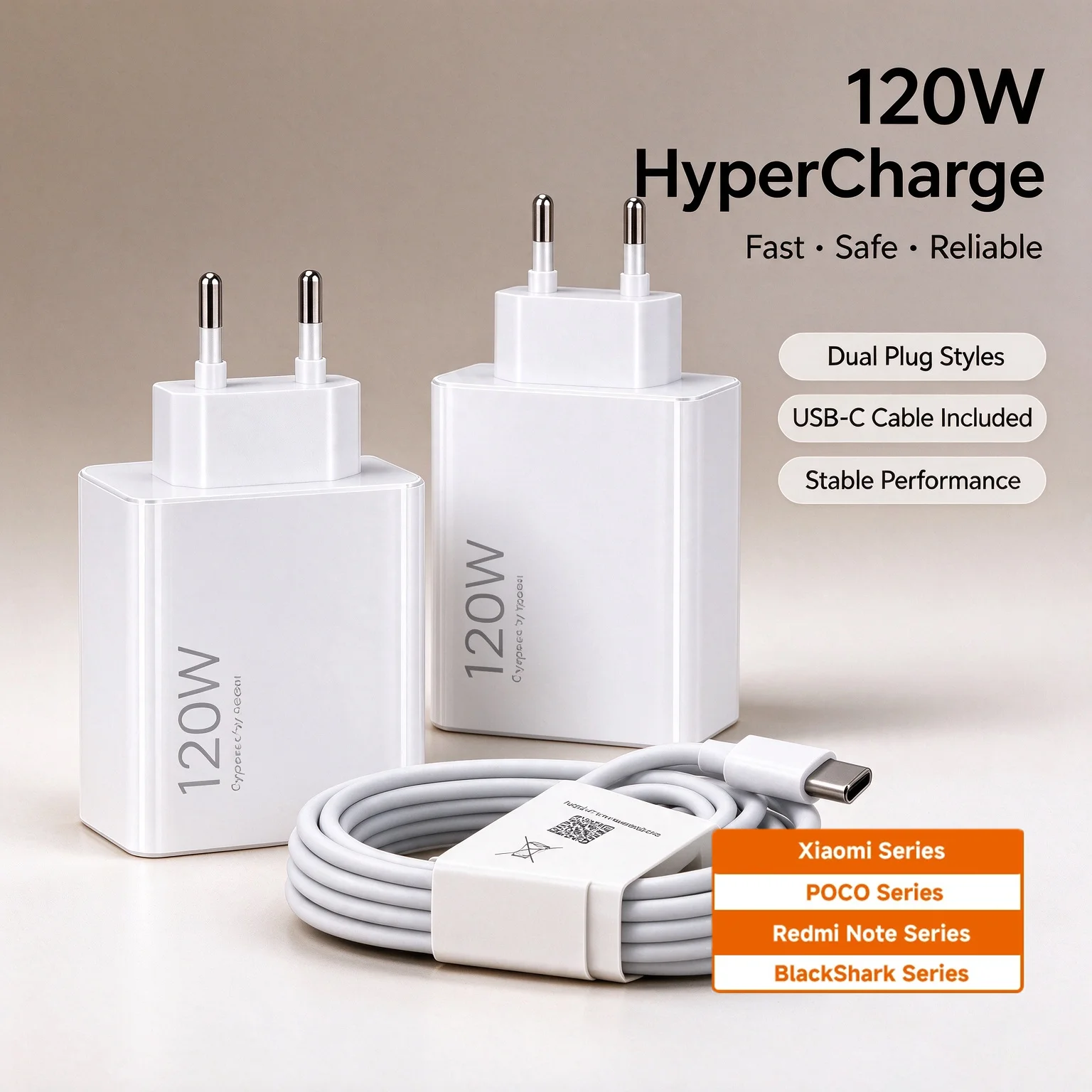 For Redmi Xiaomi 120W EU US Super Turbo Charger For Xiaomi Adapter 1M USB Type C Cable Mi 17 15  14 POCO F7 X8 X7 Pro Redmi Note
