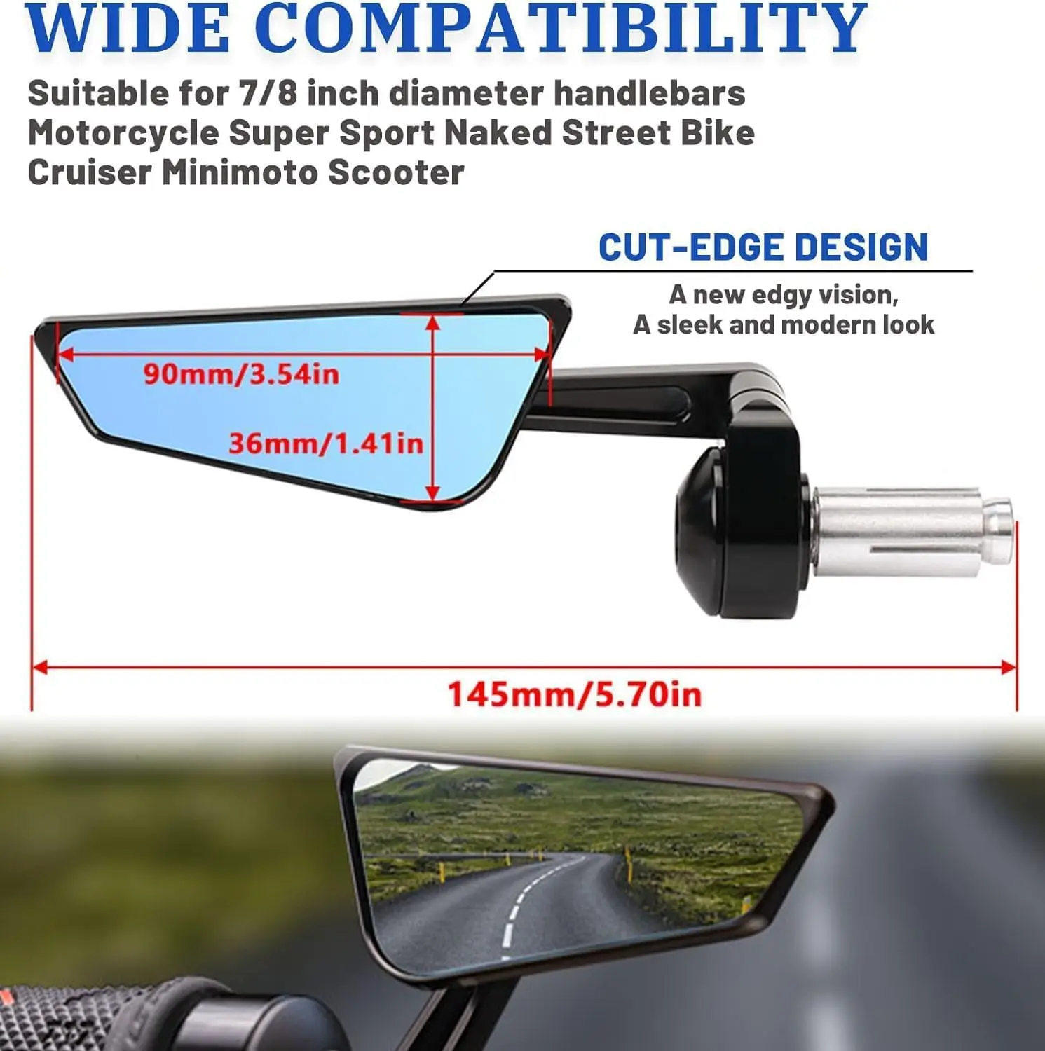 For Universal New Motorcycle Rearview Mirrors Scooter Bar End Handlebar Mirror Rear View Mirror Accessories