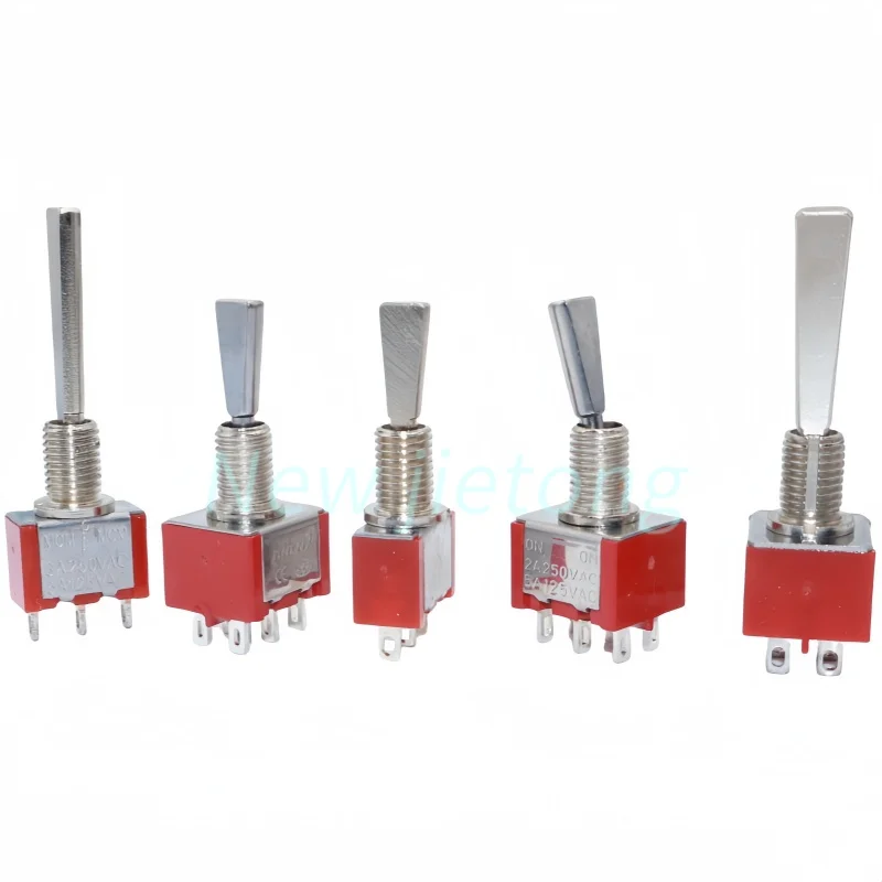 10pcs Flat Handle 6mm Panel Mount Mini Toggle Switch 3/6Pins 2/3Position ON OFF ON Locking Momentary RC Model Remote Controlller