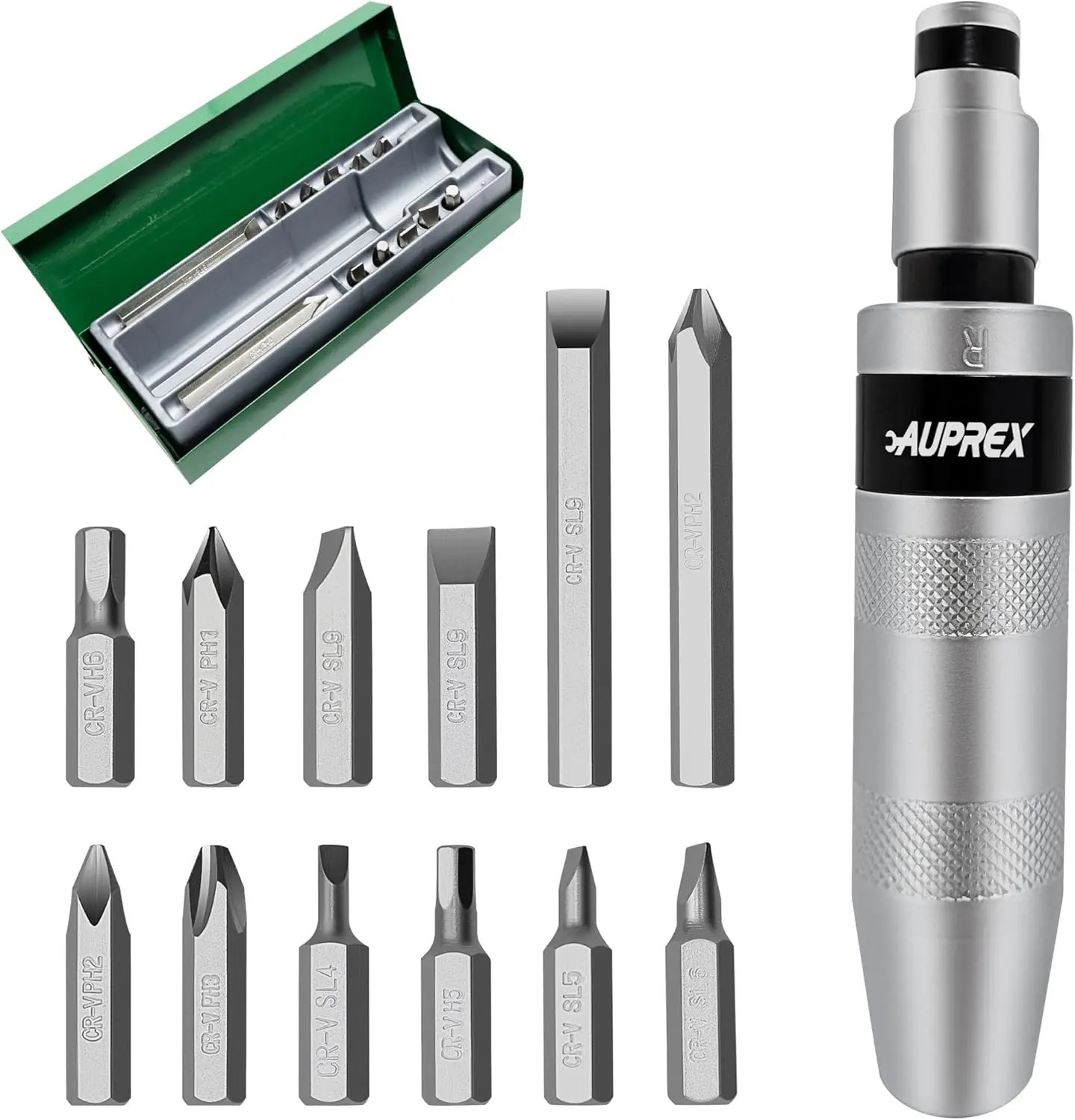 

Набор реверсивных ударных гайковертов 1/2 дюйма с 12 битами из CR-V для заржавевших крепежных элементов