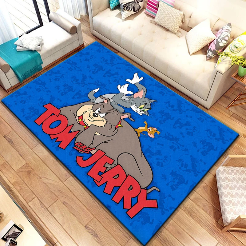 Tom and Jerry Miniso Cartoon HD Printed Carpet for children,Living room Bedroom floor mat Kitchen mat Children\'s Bedroom Mat