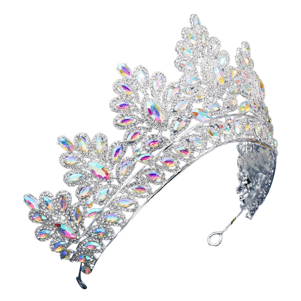 

Rhinestone Crown Headdress Bridal Headpiece Elegant Tiara Headbands Photo Prop Grace Accessories Wedding Gifts Hair Styling Tool