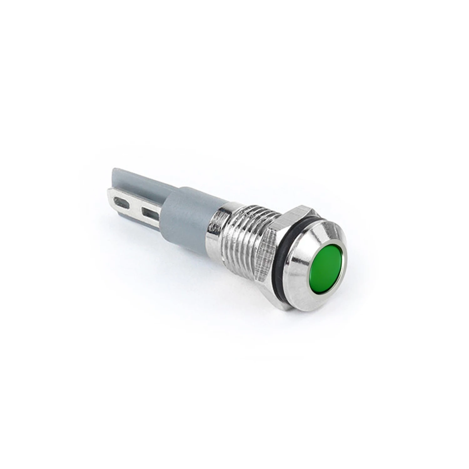 ABILKEEN 20PCS 8MM Flat Head LED Metal Indicator Light AC/DC 3-6V 12-24V 110V 220V Mini Signal Pilot Lamp 2Pin Solder Terminal