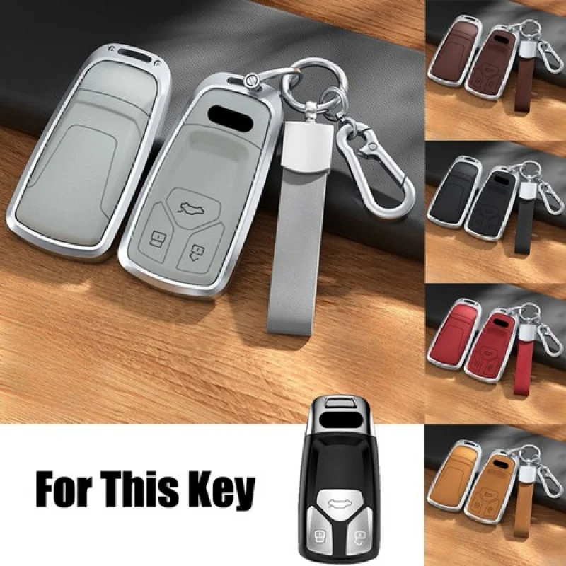 

Кожаный чехол для ключей из алюминиевого сплава A + для Audi S4 S5 RS Q7 Q5 TT M4 A4 A5 B9
