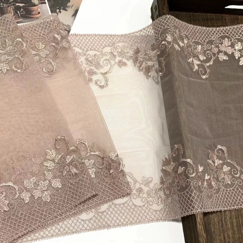 

14Yards Bilateral Embroidery Lace Trim for DIY, Handmade Garment, Needlework, Sewing Accessories, Doll Decoration,24cm Wide