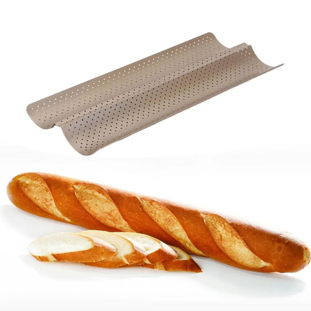 Baguette Bread Pan Non-Stick Wavy Mold Perforated Baking Tray for Sourdough Italian Bread