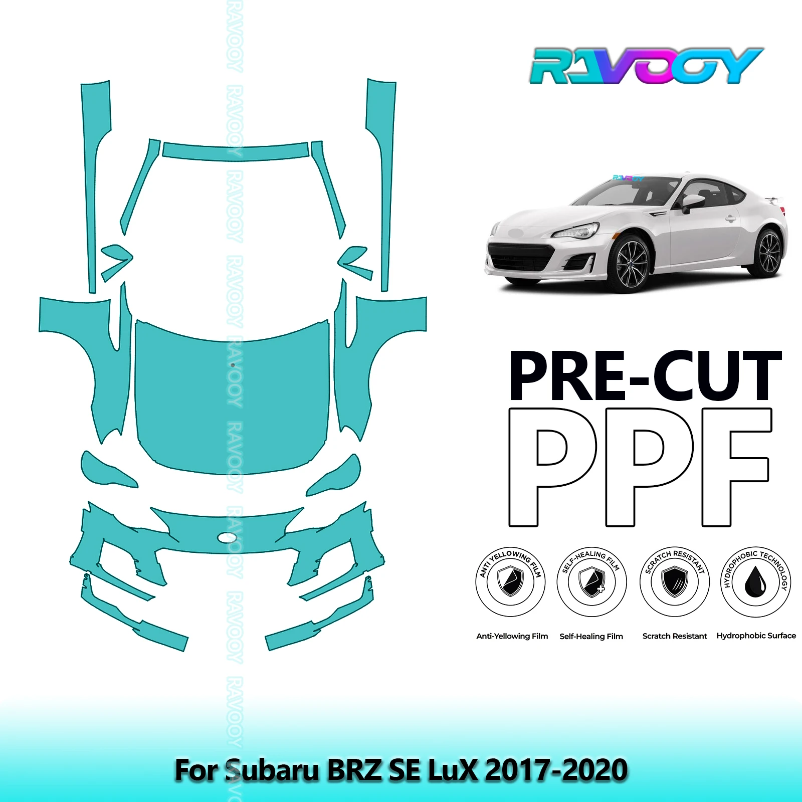 

Front Kit+Rockers Clear Bra Precut PPF Paint Protection Film For Subaru BRZ SE LuX 2017-2020