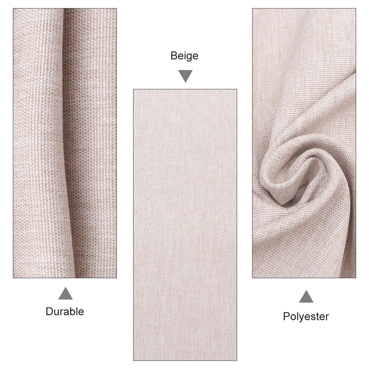 

Blackout Curtains Window Door Drape for Bedroom Living Room Beige Flannel Thermal Insulated Privacy Drapes Decorative Cafe