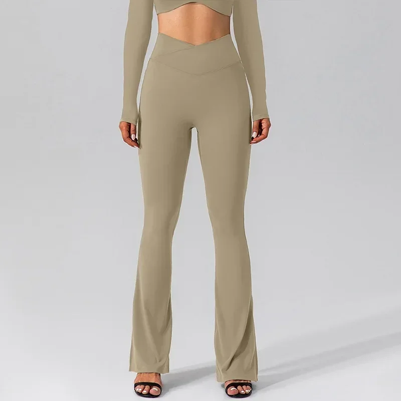 

Women's High Waist Bell Bottom Pants Flare Yoga Leggings with Tummy Control Casual Wide Leg Trousers for Gym Workout Daily Wear